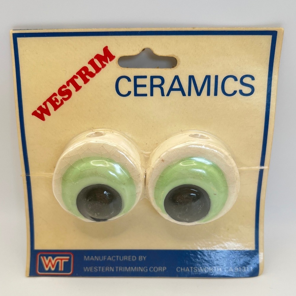 Westrim Ceramics Green Eyes Deadstock NOS VTG DIY Read Description Please AS IS